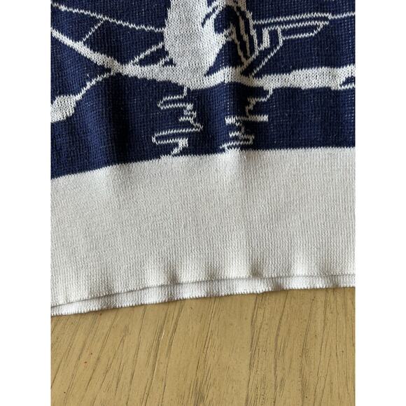 vtg 60s sailor Theme sweater Rowing Crew Nautical striped 2 Sided RARE womens - Picture 8 of 13